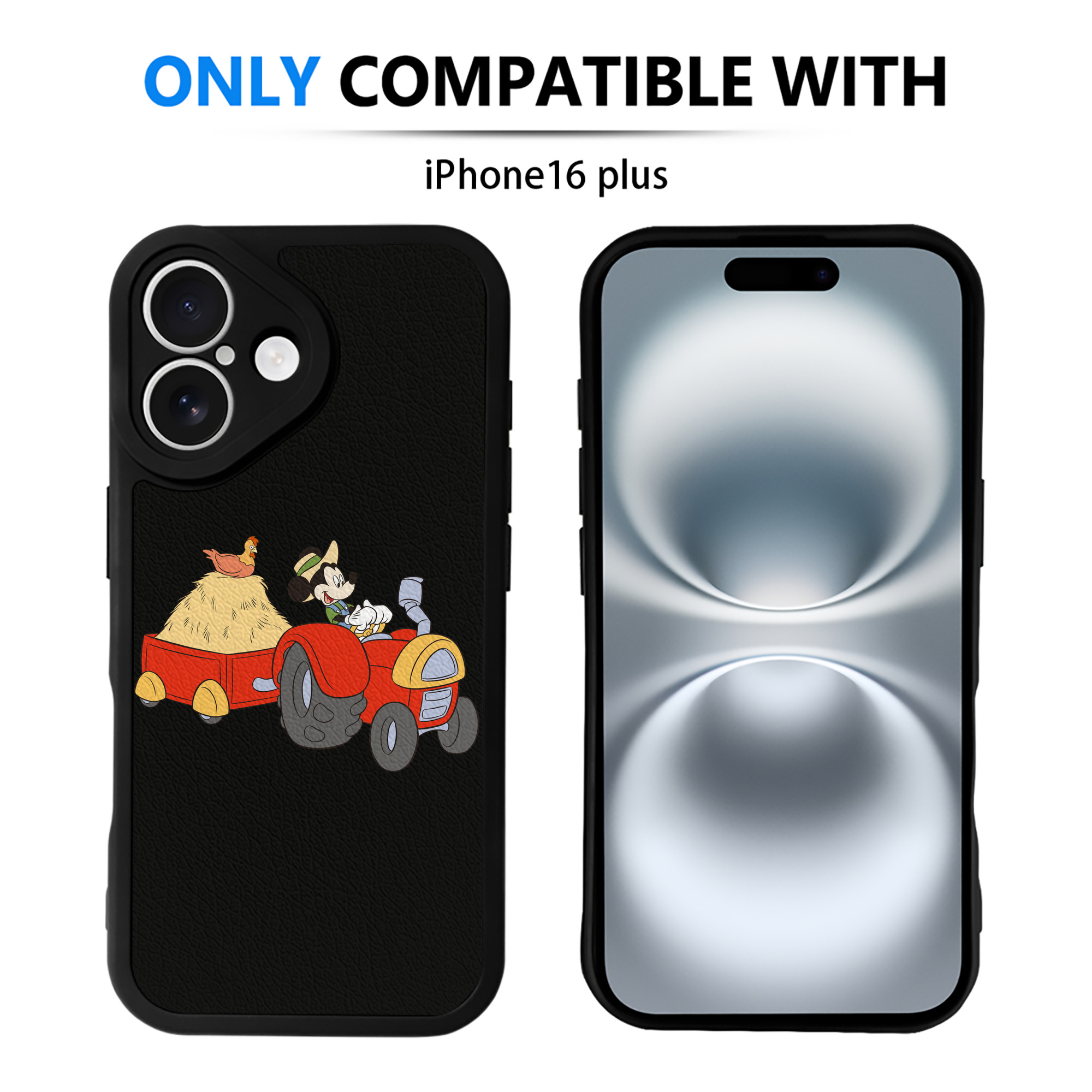 （画像用） ミッキーマウス Mickey Mouse 【iPhone 16シリーズ対応】シリコンスマホケース（レザー調） 材質：シリコン